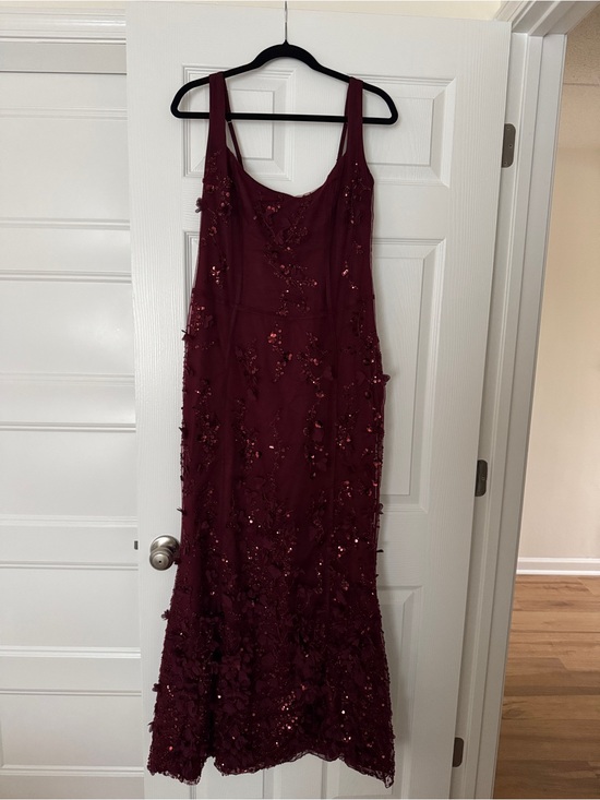 Oh Polly Dresses & Skirts - Oh Polly Burgundy Sequin Floral Maxi Dress